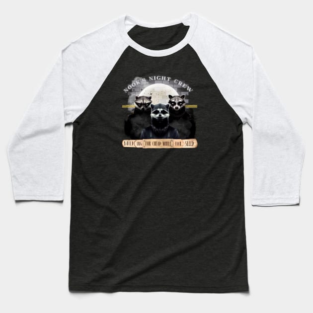 Nook’s Night Crew Baseball T-Shirt by MegBliss